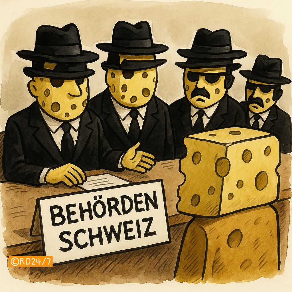 Karikatur: Behörde Schweiz – Stempel-Mafia